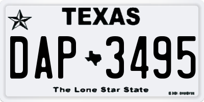 TX license plate DAP3495