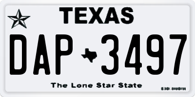 TX license plate DAP3497