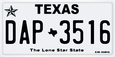 TX license plate DAP3516