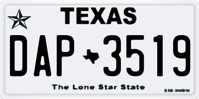 TX license plate DAP3519