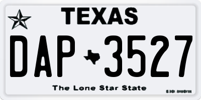 TX license plate DAP3527