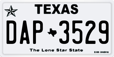 TX license plate DAP3529