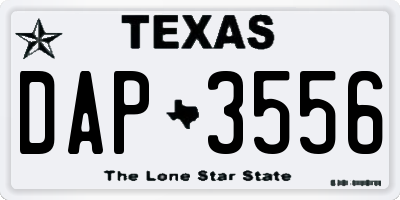 TX license plate DAP3556