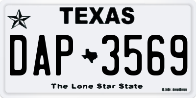 TX license plate DAP3569
