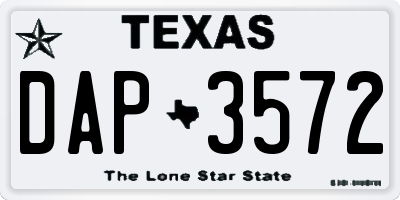 TX license plate DAP3572