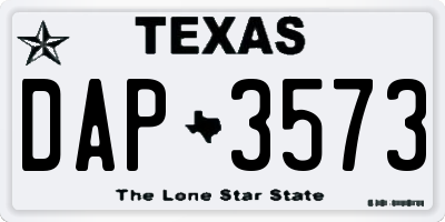 TX license plate DAP3573