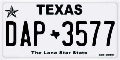 TX license plate DAP3577