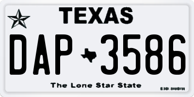 TX license plate DAP3586