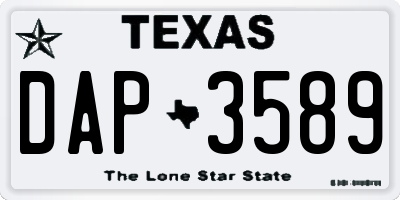 TX license plate DAP3589