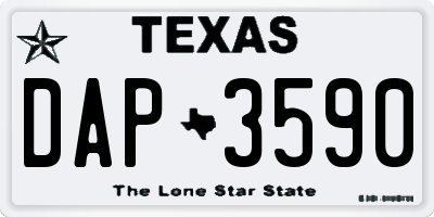 TX license plate DAP3590