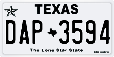 TX license plate DAP3594