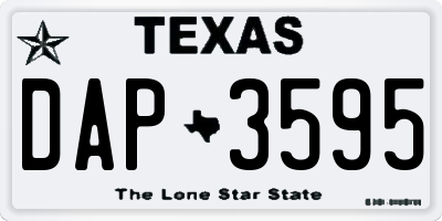 TX license plate DAP3595