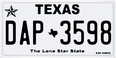 TX license plate DAP3598