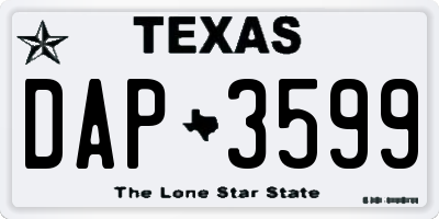 TX license plate DAP3599