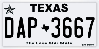 TX license plate DAP3667