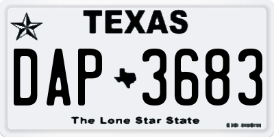 TX license plate DAP3683