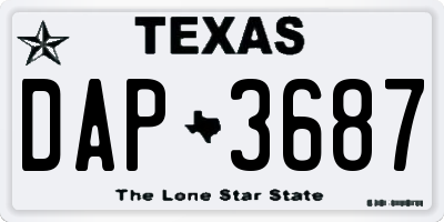 TX license plate DAP3687