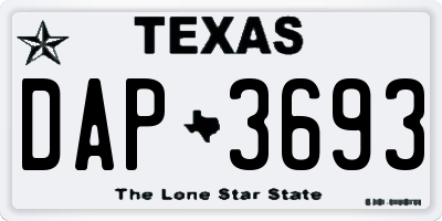 TX license plate DAP3693