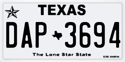 TX license plate DAP3694