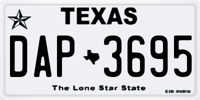TX license plate DAP3695