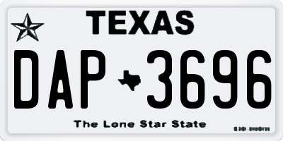 TX license plate DAP3696