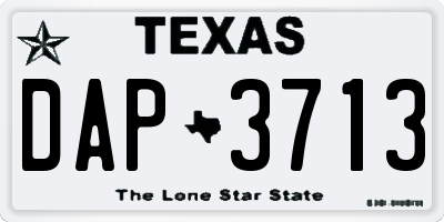TX license plate DAP3713