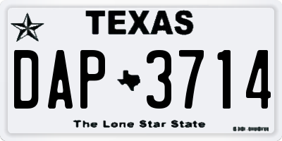 TX license plate DAP3714