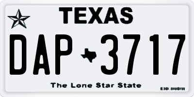 TX license plate DAP3717