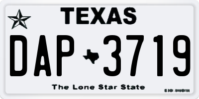 TX license plate DAP3719