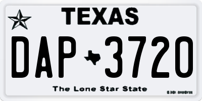 TX license plate DAP3720