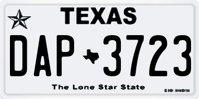 TX license plate DAP3723
