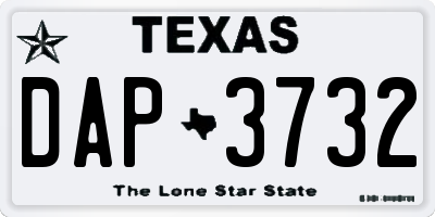 TX license plate DAP3732