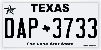 TX license plate DAP3733