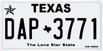 TX license plate DAP3771