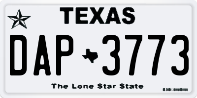 TX license plate DAP3773