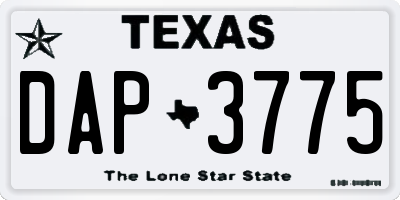 TX license plate DAP3775