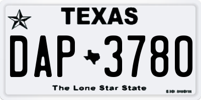 TX license plate DAP3780