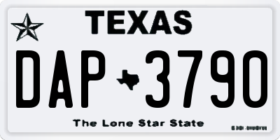 TX license plate DAP3790