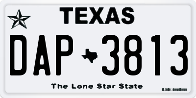 TX license plate DAP3813