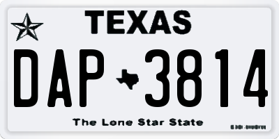 TX license plate DAP3814