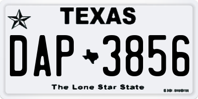 TX license plate DAP3856
