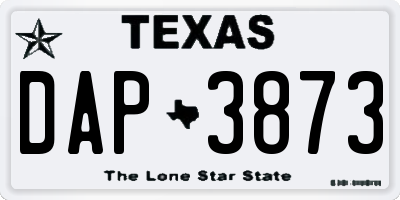 TX license plate DAP3873