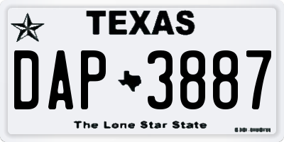 TX license plate DAP3887
