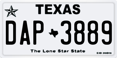 TX license plate DAP3889
