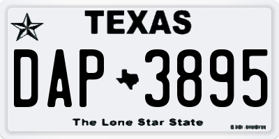 TX license plate DAP3895