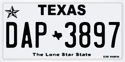 TX license plate DAP3897