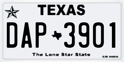 TX license plate DAP3901