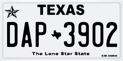 TX license plate DAP3902