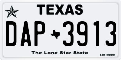 TX license plate DAP3913