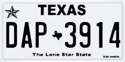 TX license plate DAP3914